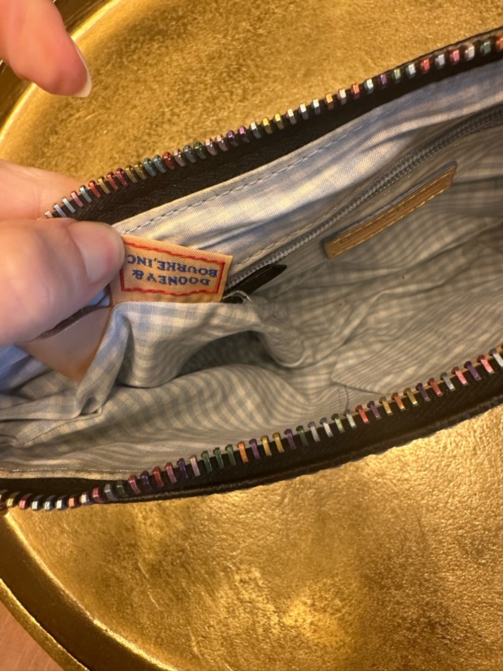 Dooney & Bourke Vintage Lindsey Bag purse #1 charms black alphabet rainbow EUC - Picture 3 of 5